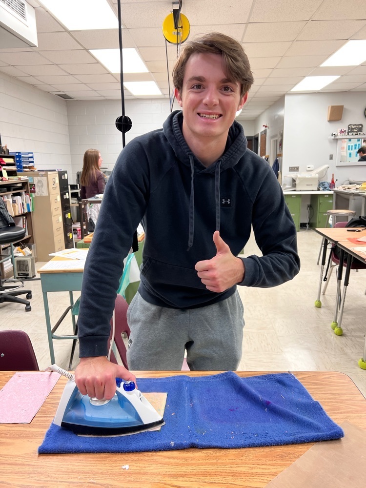 Students in Graphic Arts are learning to make paper by hand this month. They will finish this project by designing and creating a cover and binding it to signatures to make a journal. 
