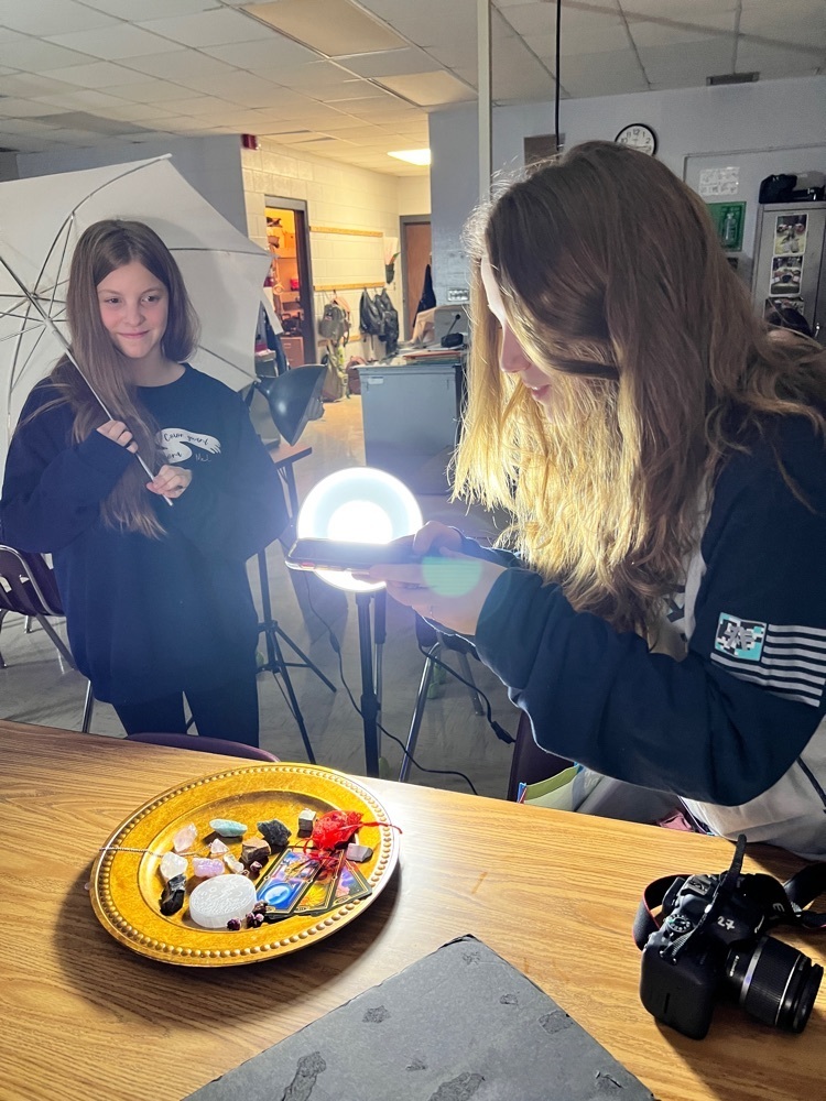 Students in Digital Imaging are learning how to use continuous lights, umbrellas and reflectors to take Still Life images as their last project for the semester. 